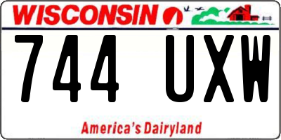 WI license plate 744UXW