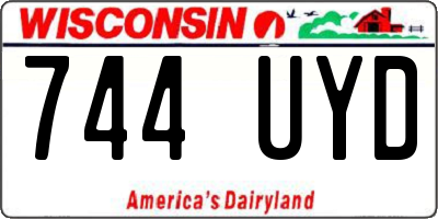 WI license plate 744UYD