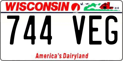 WI license plate 744VEG