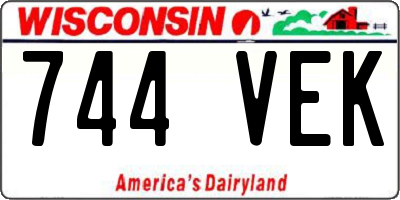 WI license plate 744VEK