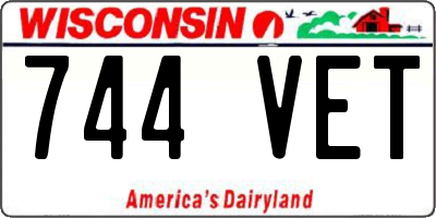 WI license plate 744VET