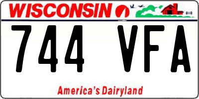 WI license plate 744VFA
