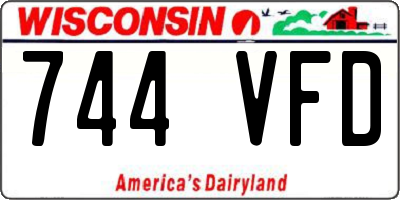 WI license plate 744VFD