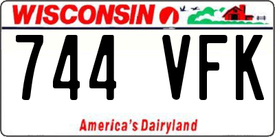 WI license plate 744VFK