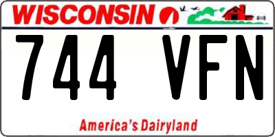 WI license plate 744VFN