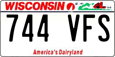 WI license plate 744VFS