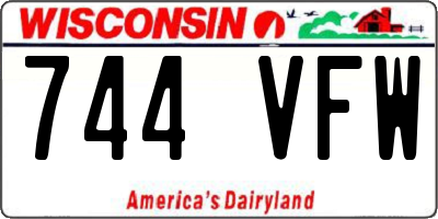 WI license plate 744VFW
