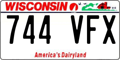 WI license plate 744VFX