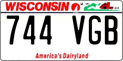 WI license plate 744VGB