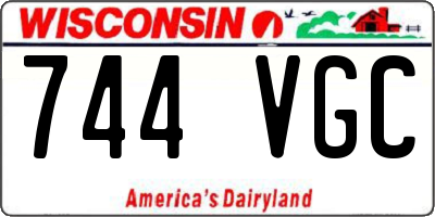 WI license plate 744VGC