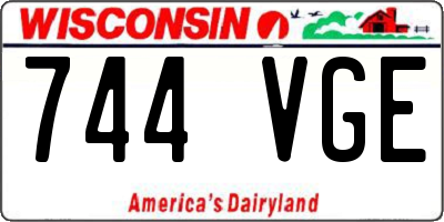 WI license plate 744VGE