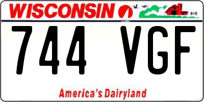 WI license plate 744VGF