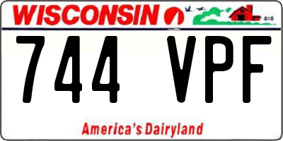 WI license plate 744VPF