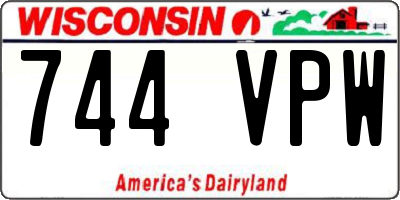 WI license plate 744VPW