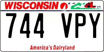 WI license plate 744VPY