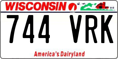 WI license plate 744VRK