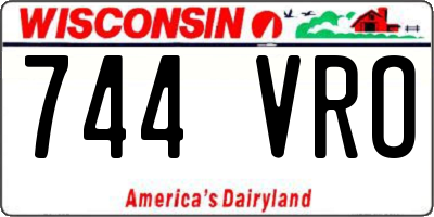 WI license plate 744VRO