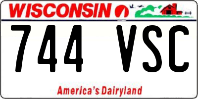 WI license plate 744VSC