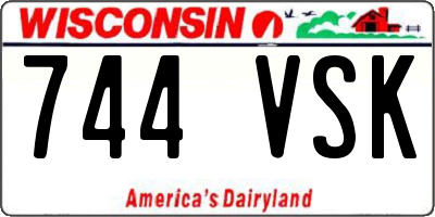 WI license plate 744VSK