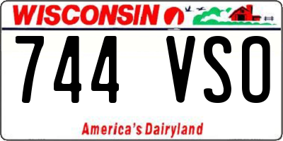 WI license plate 744VSO