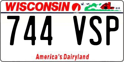 WI license plate 744VSP