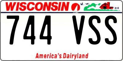 WI license plate 744VSS