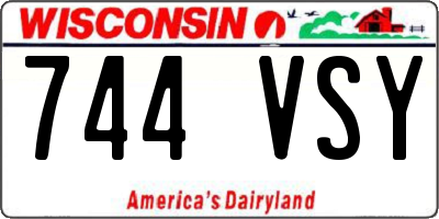 WI license plate 744VSY