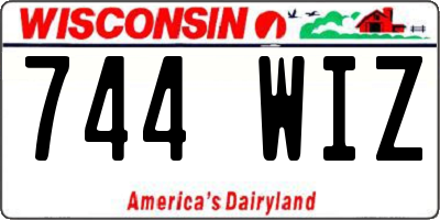 WI license plate 744WIZ