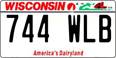 WI license plate 744WLB