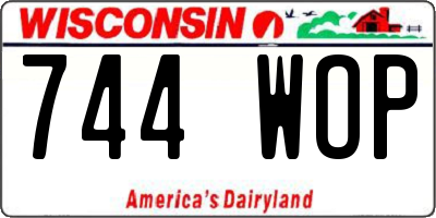 WI license plate 744WOP
