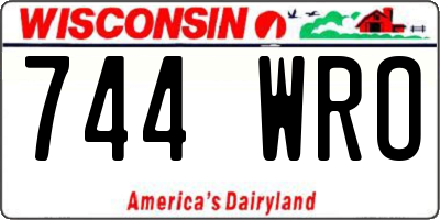 WI license plate 744WRO