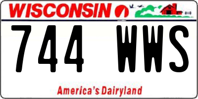 WI license plate 744WWS