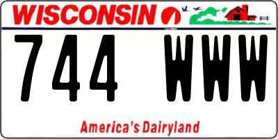 WI license plate 744WWW