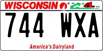 WI license plate 744WXA