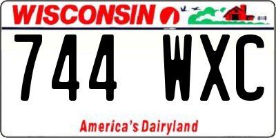 WI license plate 744WXC