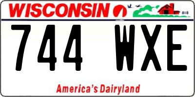 WI license plate 744WXE