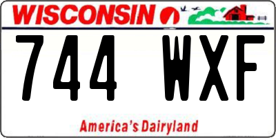 WI license plate 744WXF