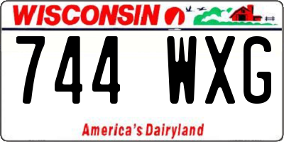 WI license plate 744WXG