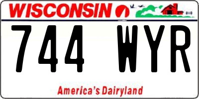WI license plate 744WYR