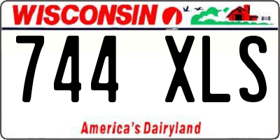 WI license plate 744XLS