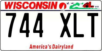 WI license plate 744XLT
