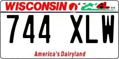 WI license plate 744XLW