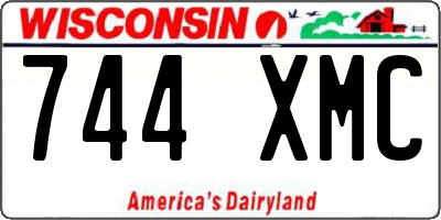 WI license plate 744XMC