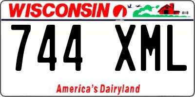 WI license plate 744XML