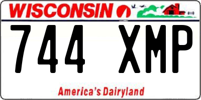 WI license plate 744XMP
