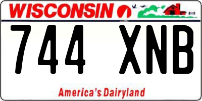 WI license plate 744XNB