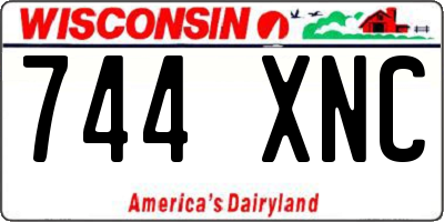 WI license plate 744XNC