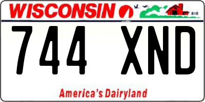 WI license plate 744XND