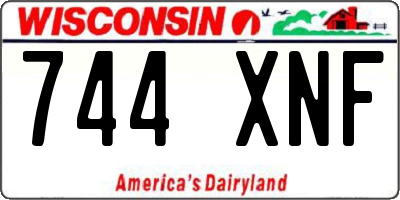 WI license plate 744XNF