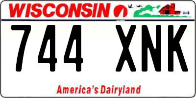 WI license plate 744XNK